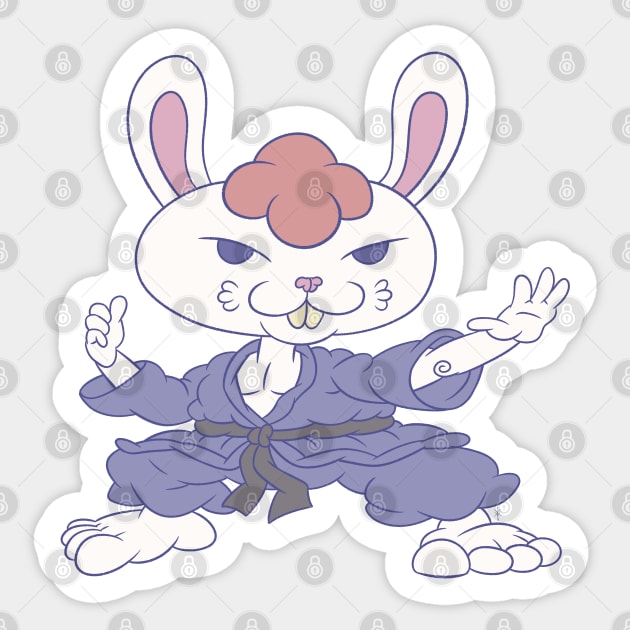 Judo Rabbit Sticker by Red_Vandal_Art